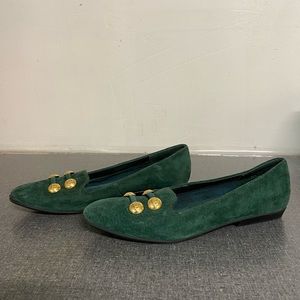 ⚡️SOLD⚡️Madeline Stuart Collection Green Suede Button Loafers Vintage